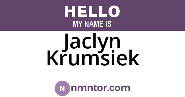 Jaclyn Krumsiek