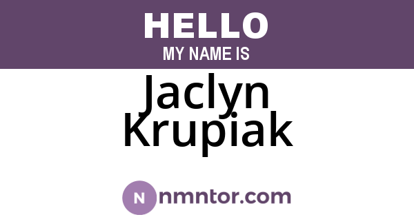 Jaclyn Krupiak