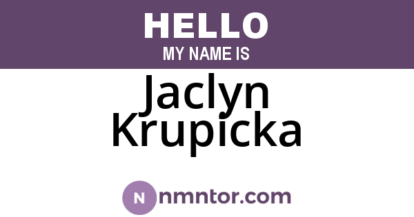 Jaclyn Krupicka