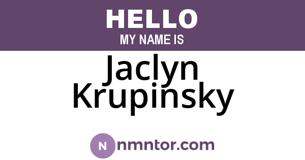 Jaclyn Krupinsky