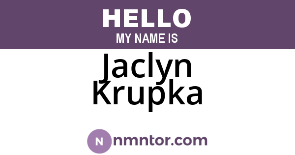 Jaclyn Krupka