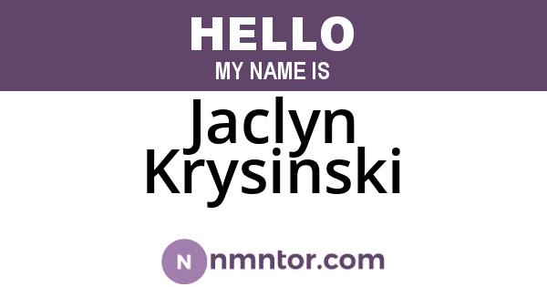 Jaclyn Krysinski