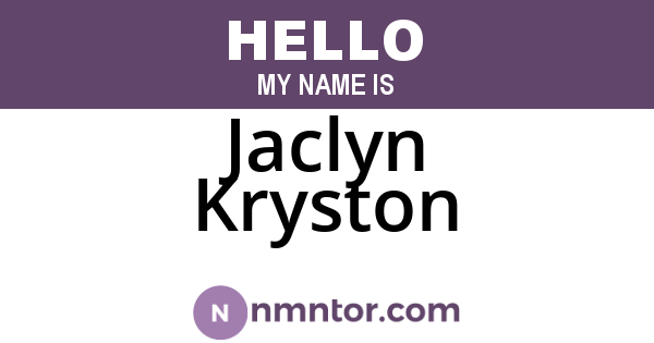 Jaclyn Kryston