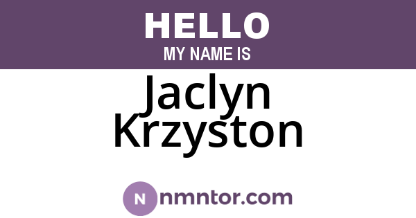 Jaclyn Krzyston