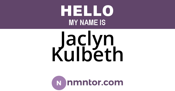 Jaclyn Kulbeth