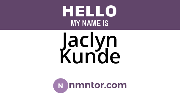 Jaclyn Kunde