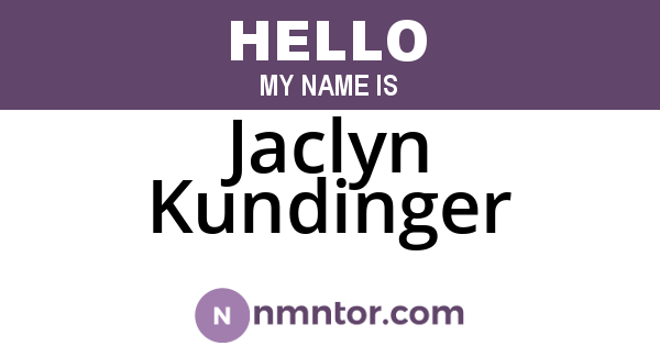 Jaclyn Kundinger