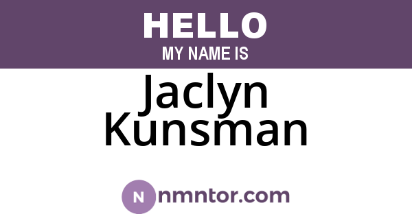 Jaclyn Kunsman