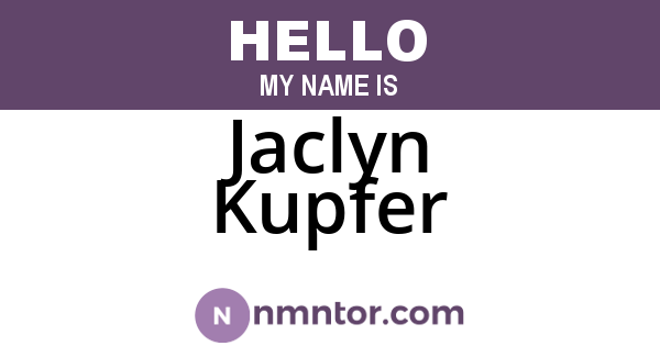 Jaclyn Kupfer