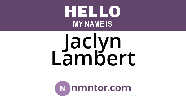 Jaclyn Lambert