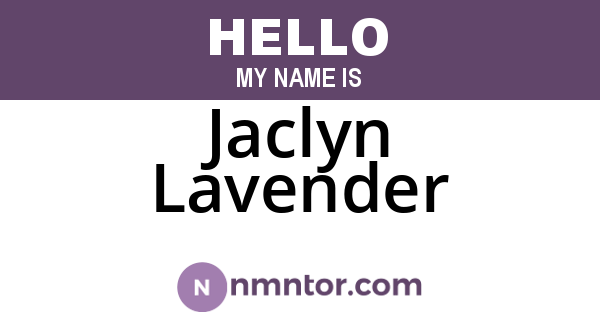 Jaclyn Lavender
