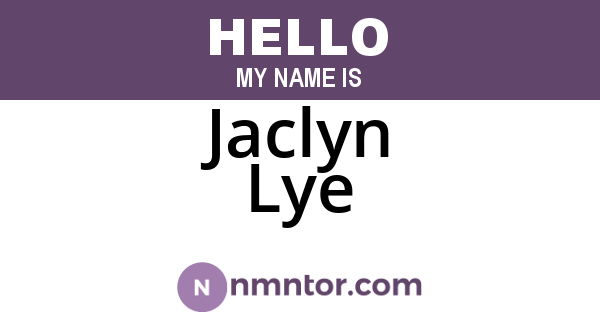 Jaclyn Lye