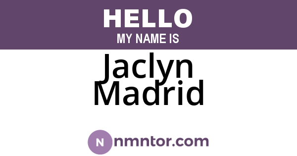 Jaclyn Madrid