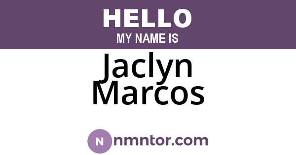 Jaclyn Marcos