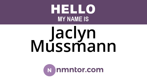Jaclyn Mussmann