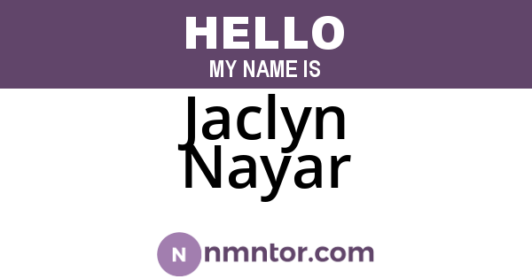Jaclyn Nayar