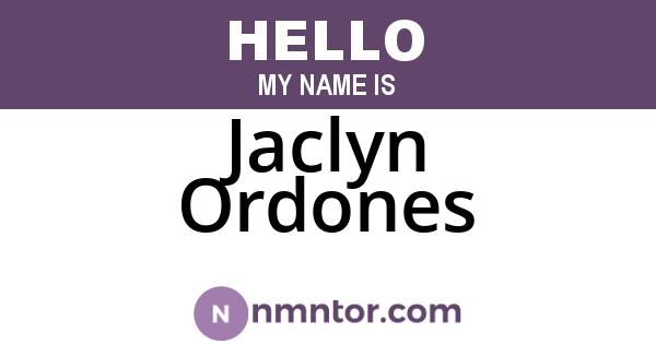 Jaclyn Ordones