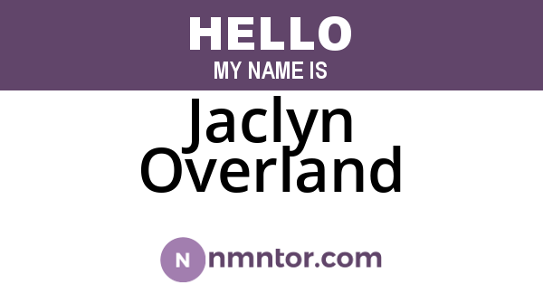 Jaclyn Overland