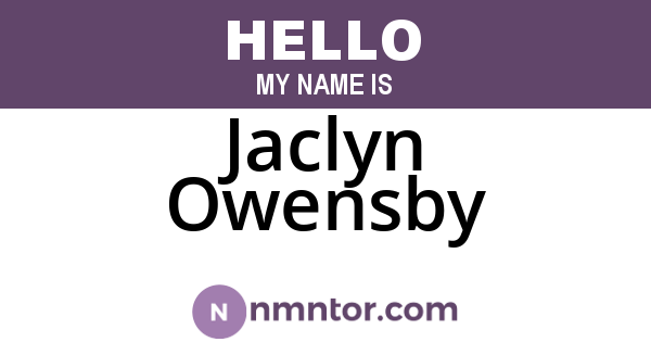 Jaclyn Owensby
