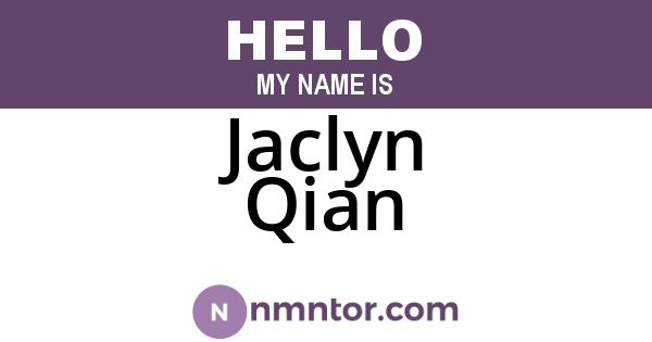 Jaclyn Qian