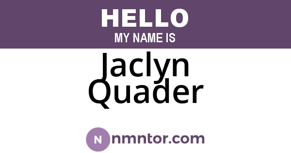 Jaclyn Quader