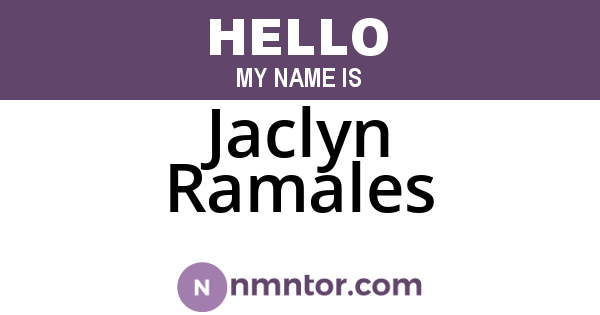 Jaclyn Ramales