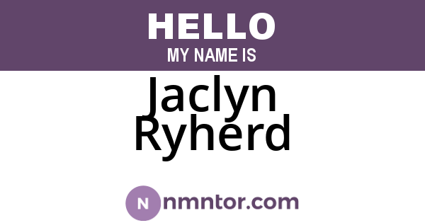 Jaclyn Ryherd