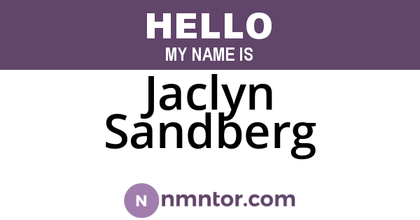 Jaclyn Sandberg