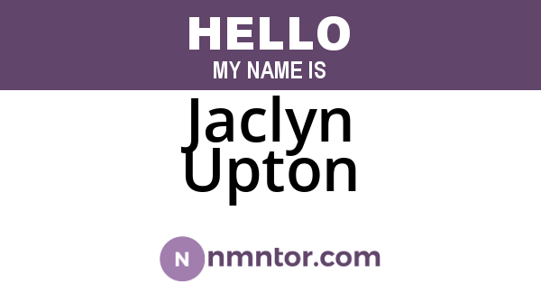 Jaclyn Upton