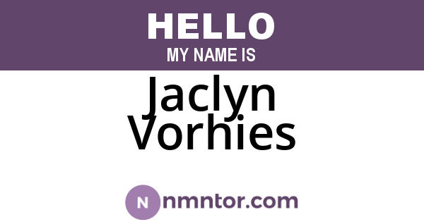 Jaclyn Vorhies