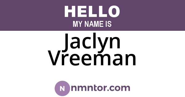 Jaclyn Vreeman