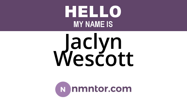 Jaclyn Wescott