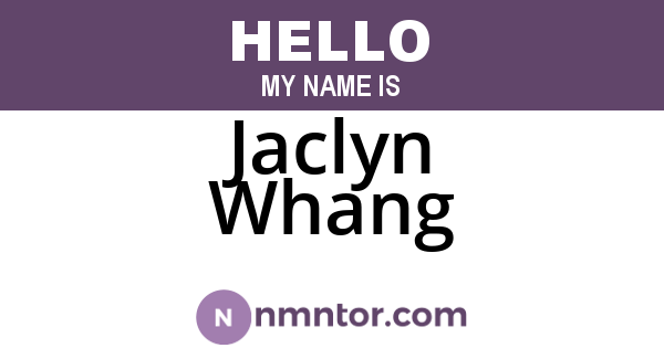 Jaclyn Whang