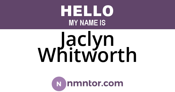 Jaclyn Whitworth
