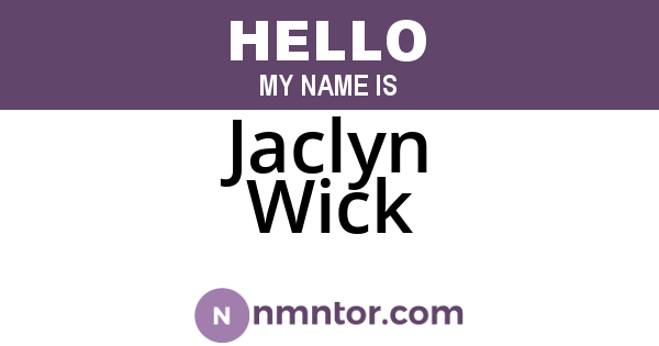 Jaclyn Wick