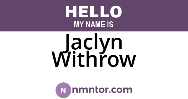 Jaclyn Withrow