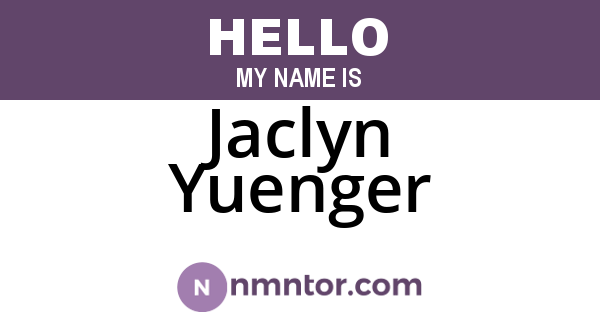 Jaclyn Yuenger