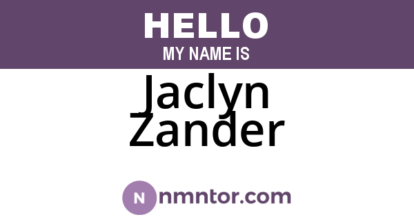 Jaclyn Zander