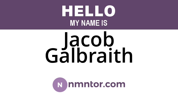 Jacob Galbraith