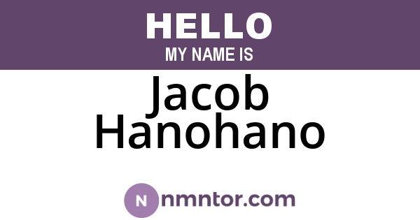 Jacob Hanohano