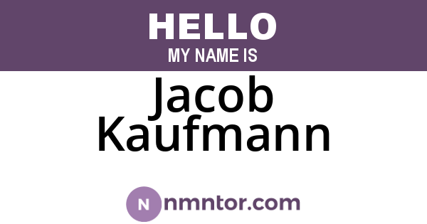 Jacob Kaufmann