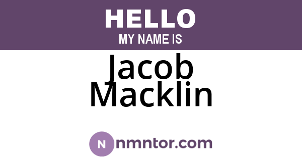 Jacob Macklin