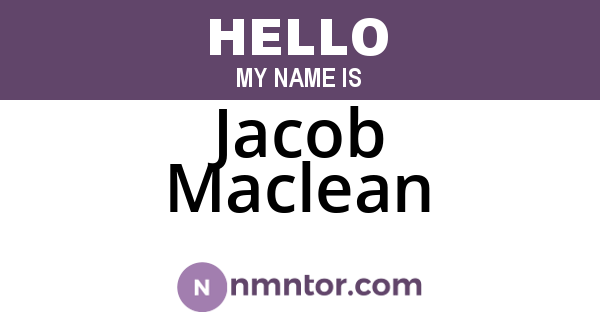 Jacob Maclean