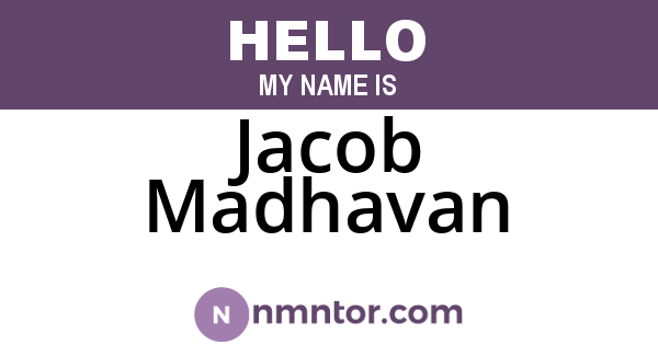 Jacob Madhavan