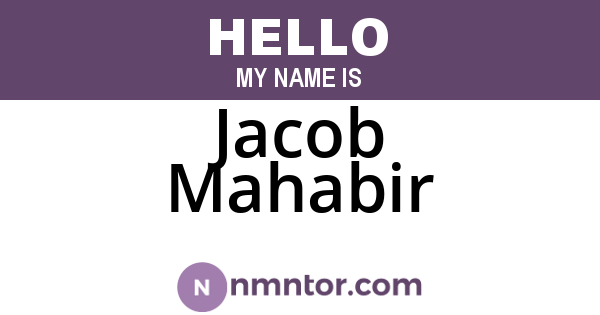 Jacob Mahabir