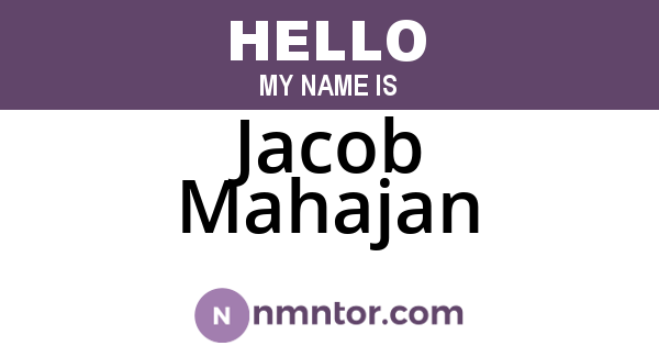 Jacob Mahajan