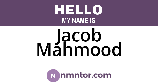 Jacob Mahmood
