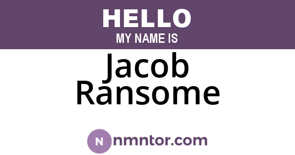 Jacob Ransome