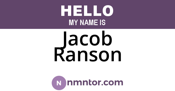 Jacob Ranson