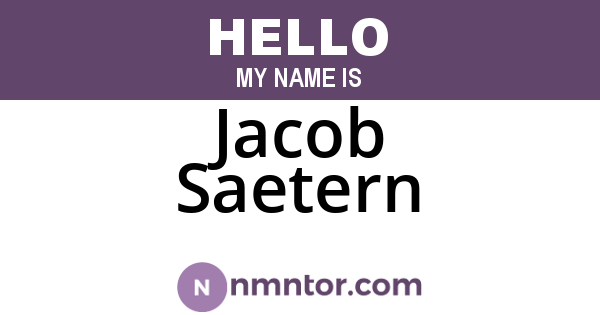 Jacob Saetern